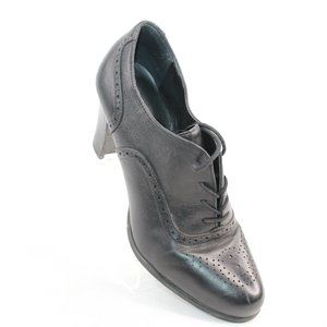 Franco Sarto  Black Leather Lace Up High Heels